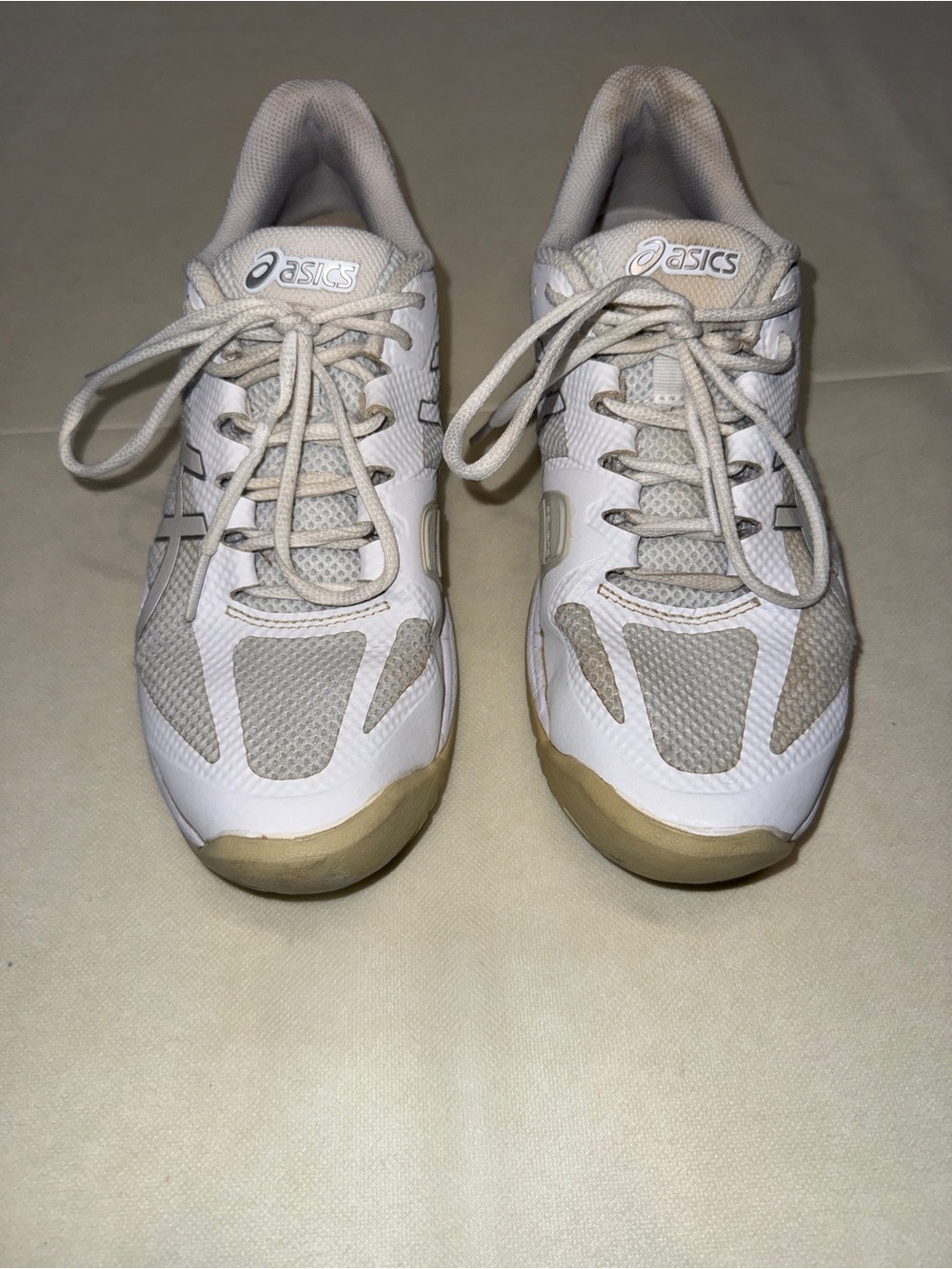 Asics White Athletic Sneakers with Tan Outsole Accents